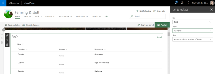 Microsoft 365 - Web Parts