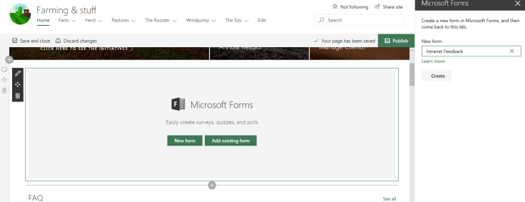 SharePoint Online – Microsoft Forms