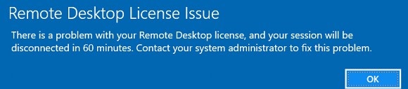 Remote Desktop License Issue