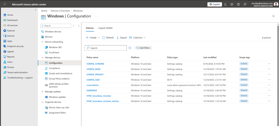 Creating a new compliance policy in Microsoft Intune